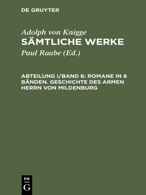 cover image of Romane in 8 Bänden. Geschichte des armen Herrn von Mildenburg